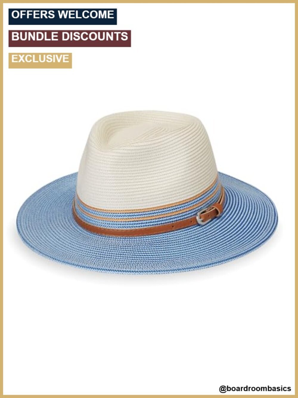 UPF 50+ Wide Brim Fedora Sun Hat Packable Adjustable Women's